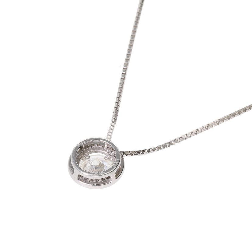 / ◎ PT950/K18WGダイヤネックレス1.32/0.11ct//ABランク/75