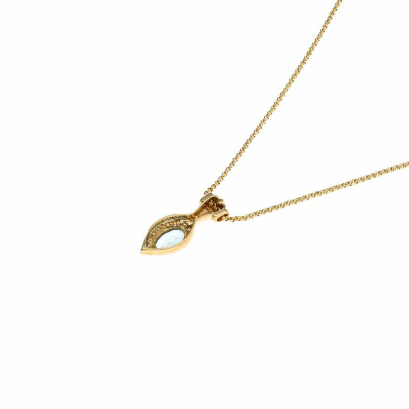 K18 MD/K18アクアマリンダイヤネックレス 1.14/8.8//1.14/Aランク/75