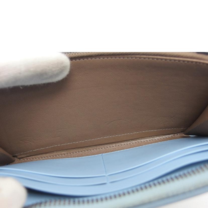 BOTTEGA VENETA ボッテガヴェネタ/イントレチャート/ラウンドファスナー長財布/ライトブルー//B03789694X/Bランク/04