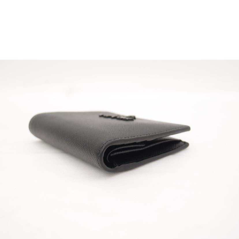 PRADA プラダ 黒 コンパクト財布 メンズ レディース/サフィアーノ二つ折り財布/ブラック/1MV204//234/Aランク/69