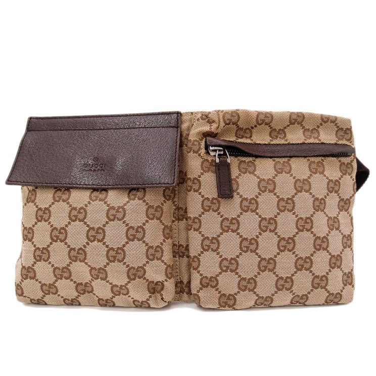 GUCCI グッチ ウエストポーチ 茶 メンズ レディース/GGキャンバスボディバッグ/ブラウン/28566//200047/ABランク/69