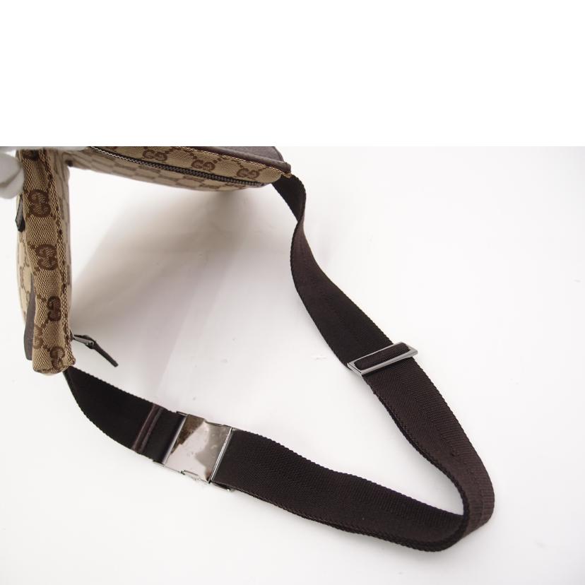 GUCCI グッチ ウエストポーチ 茶 メンズ レディース/GGキャンバスボディバッグ/ブラウン/28566//200047/ABランク/69