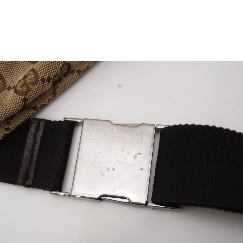 GUCCI グッチ ウエストポーチ 茶 メンズ レディース/GGキャンバスボディバッグ/ブラウン/28566//200047/ABランク/69