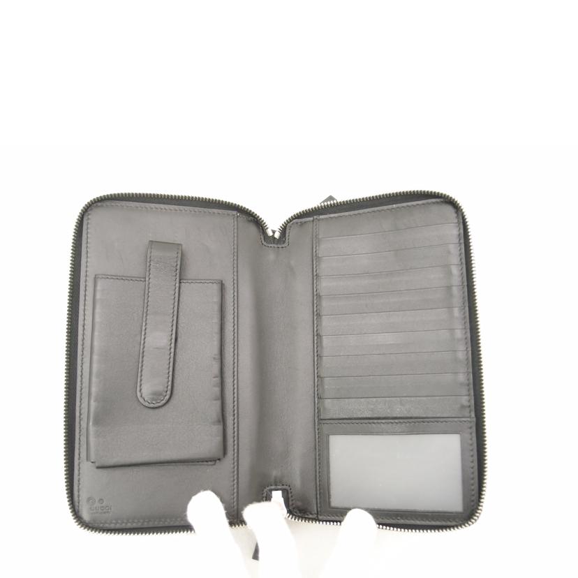 GUCCI グッチ 長財布 トラベルウォレット レザー 黒 メンズ ハンドバッグ/マイクログッチWジップ長財布/ブラック/449246//041*/SAランク/69