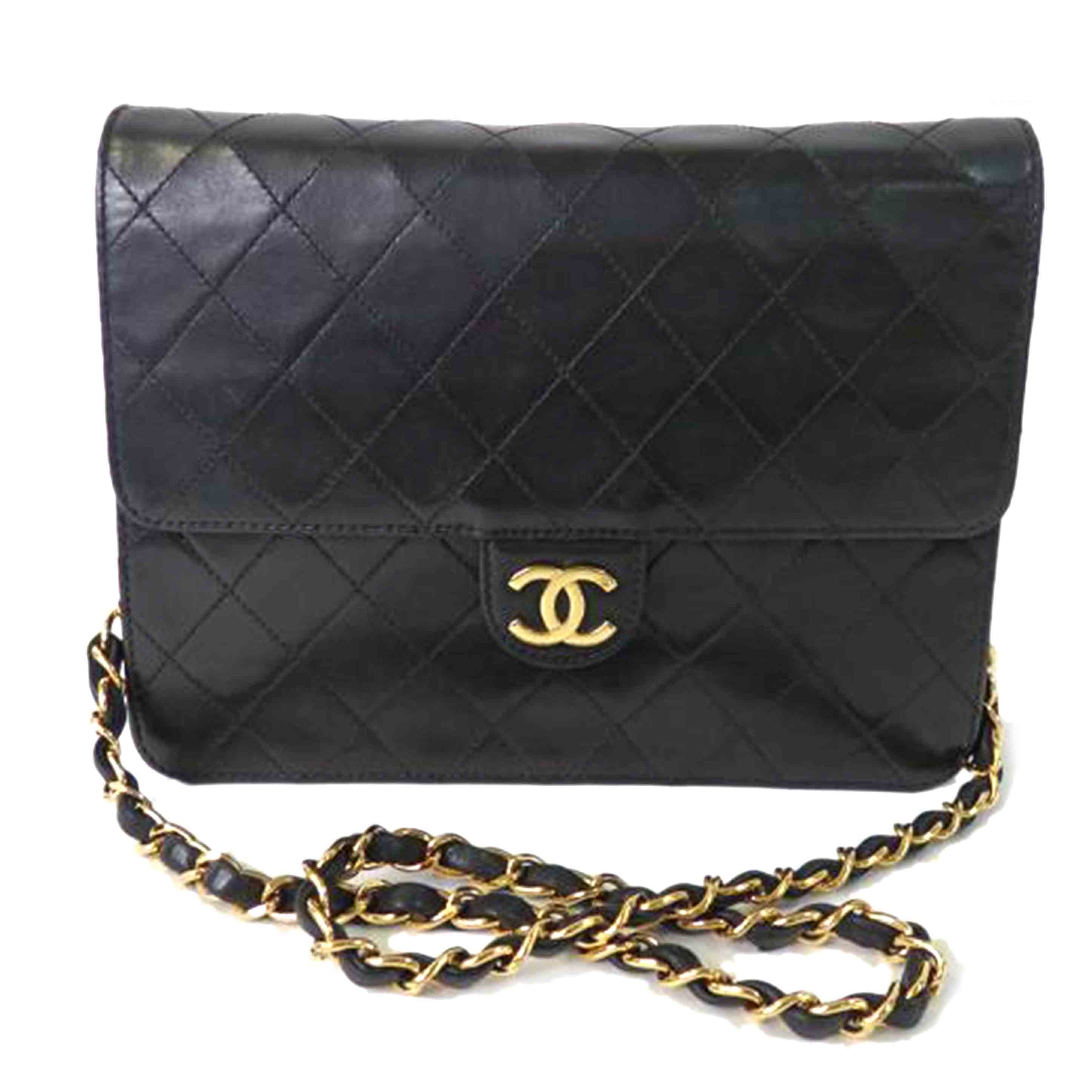 CHANEL シャネル/ココマークシングルフラップチェーンショルダーバッグ/プッシュロック/黒/ゴールド金具//518****/Bランク/84