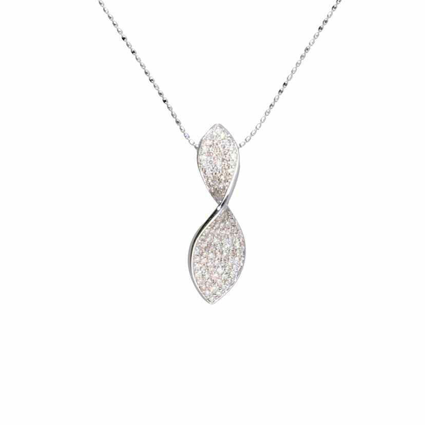 K18WG/K18WGダイヤネックレス 0.75 ct/4.0//0.75/Aランク/75