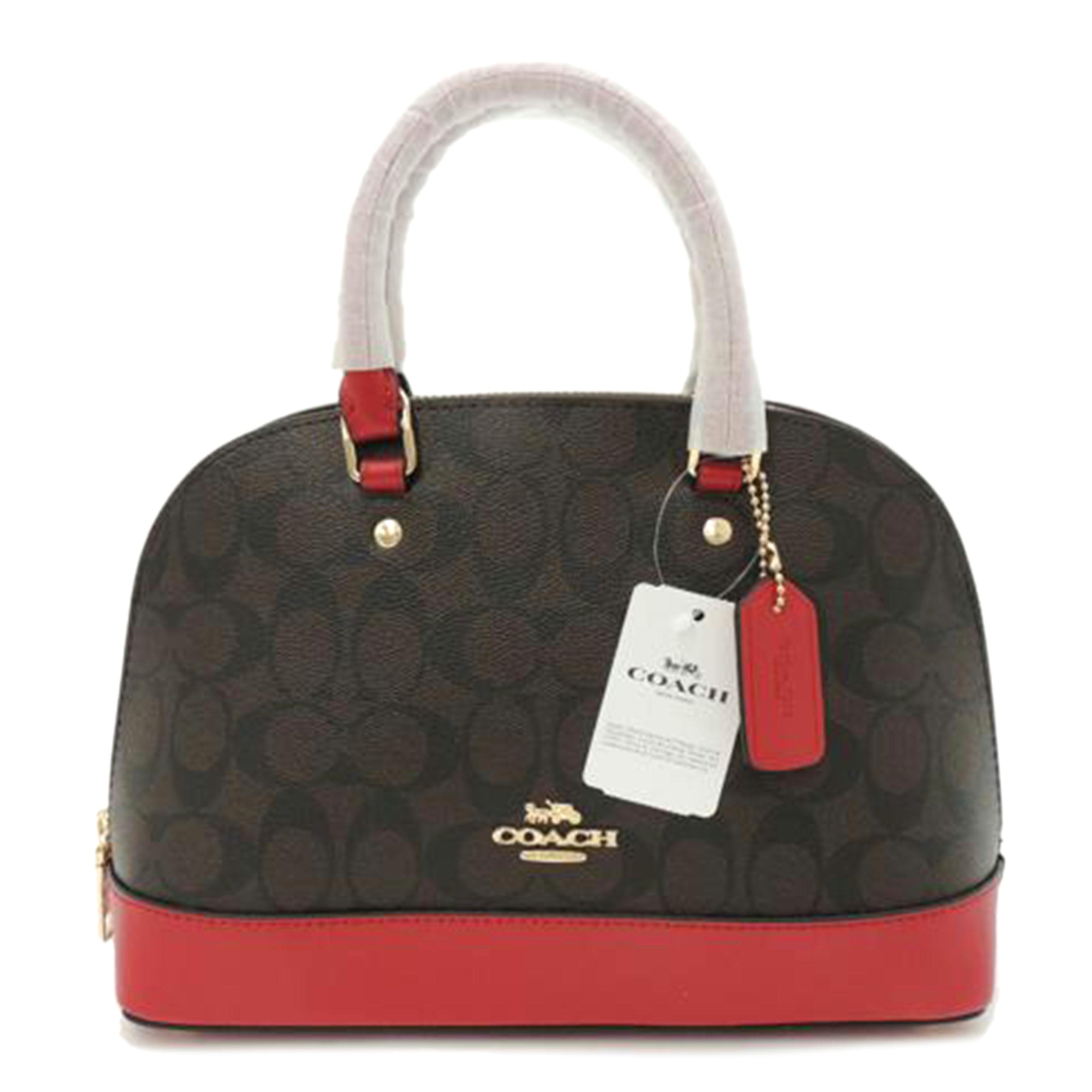 COACH コーチ ショルダー付 斜め掛け 肩掛け 茶 赤 レディース プレゼント 小さめ バック/シグネチャーミニシエラサッチェル2wayハンド/レッド/F27583//L1723/Sランク/69