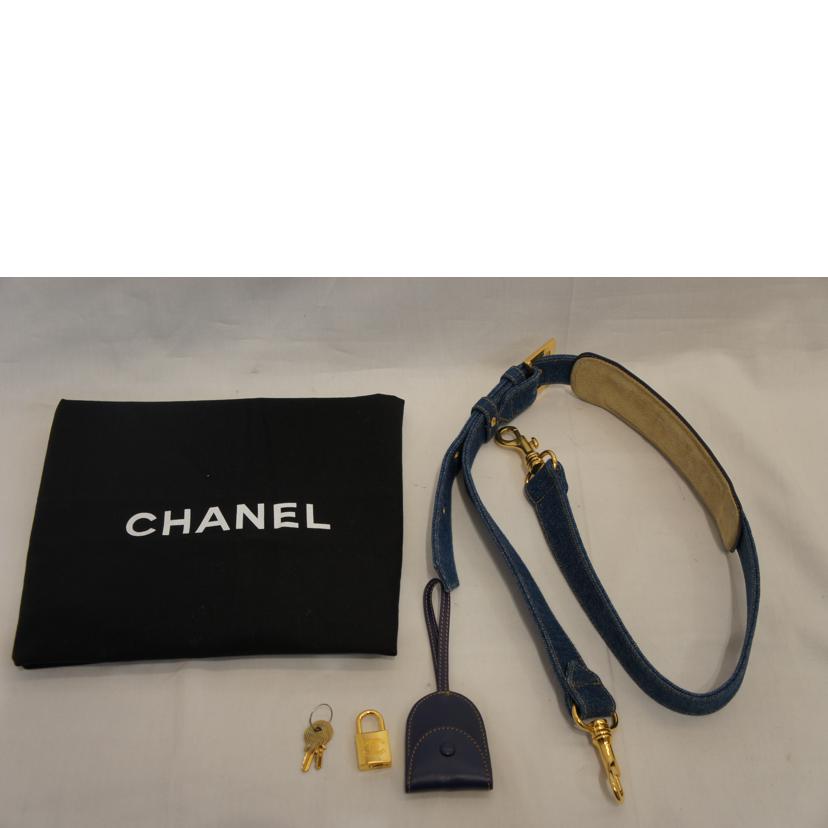 CHANEL シャネル/ビンテージデニム地2wayボストンG金具/【貴重】【レア】//4762831/Aランク/92
