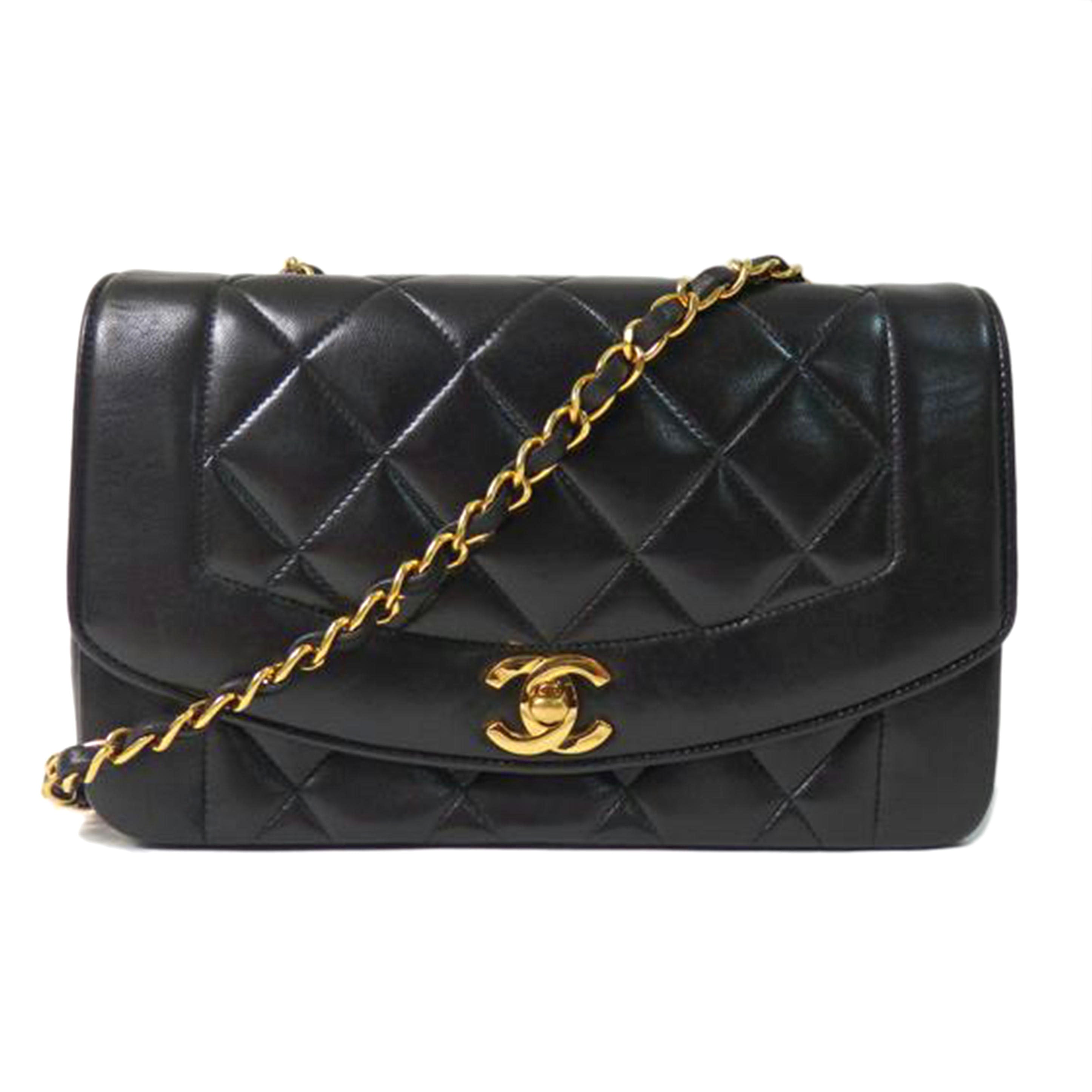 CHANEL シャネル/ダイアナフラップマトラッセ25/ラムスキン/黒//3703452/ABランク/84