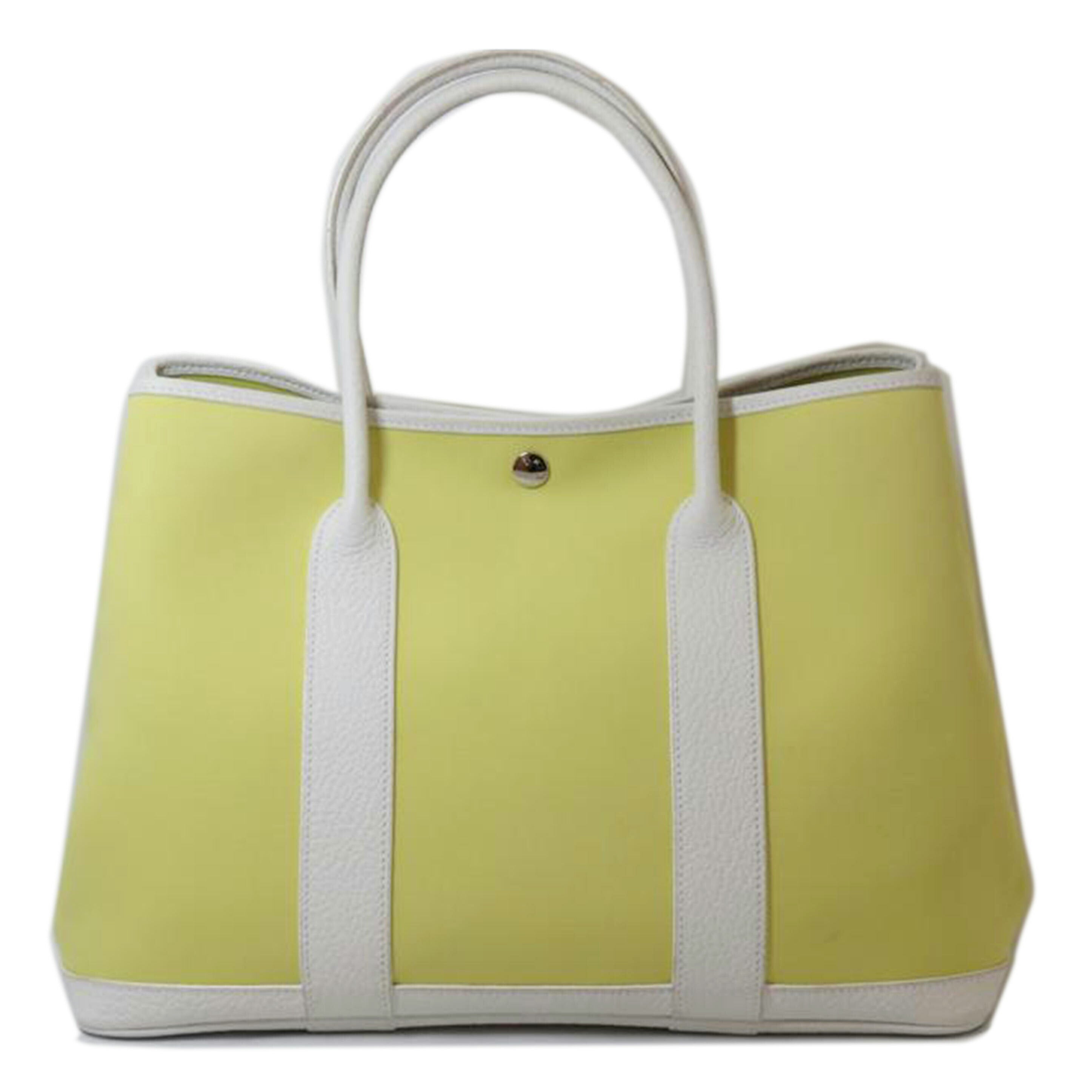 HERMES エルメス/ガーデンパーティPM/バイカラー白×黄/トワルオフィシエ//TK □R刻印/ABランク/90