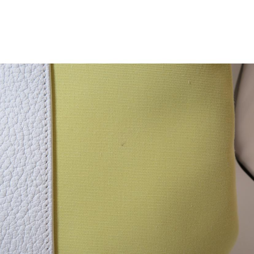 HERMES エルメス/ガーデンパーティPM/バイカラー白×黄/トワルオフィシエ//TK □R刻印/ABランク/90