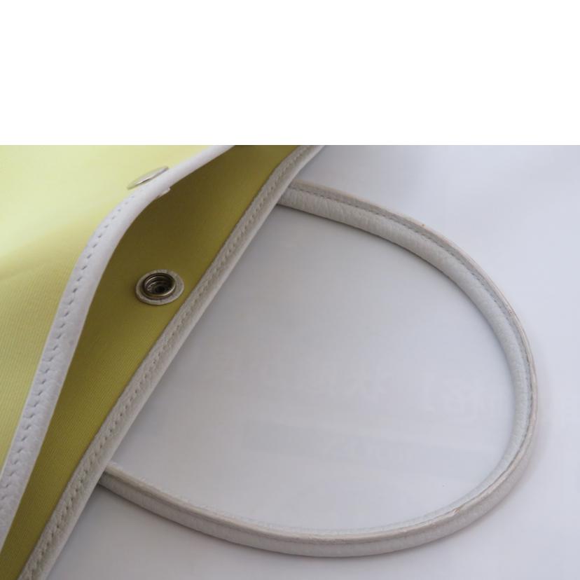 HERMES エルメス/ガーデンパーティPM/バイカラー白×黄/トワルオフィシエ//TK □R刻印/ABランク/90