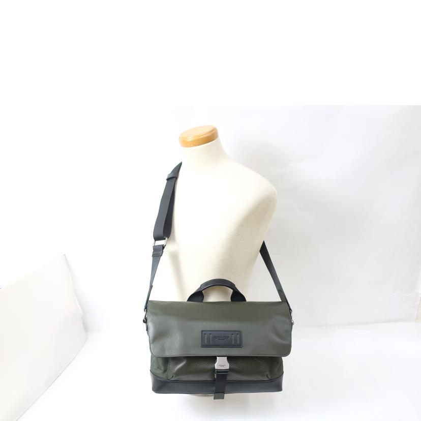 COACH コーチ/テレインバイクバック メッセンジャーパフォレイテッドレ ダークカーキ/F24673//Aランク/65