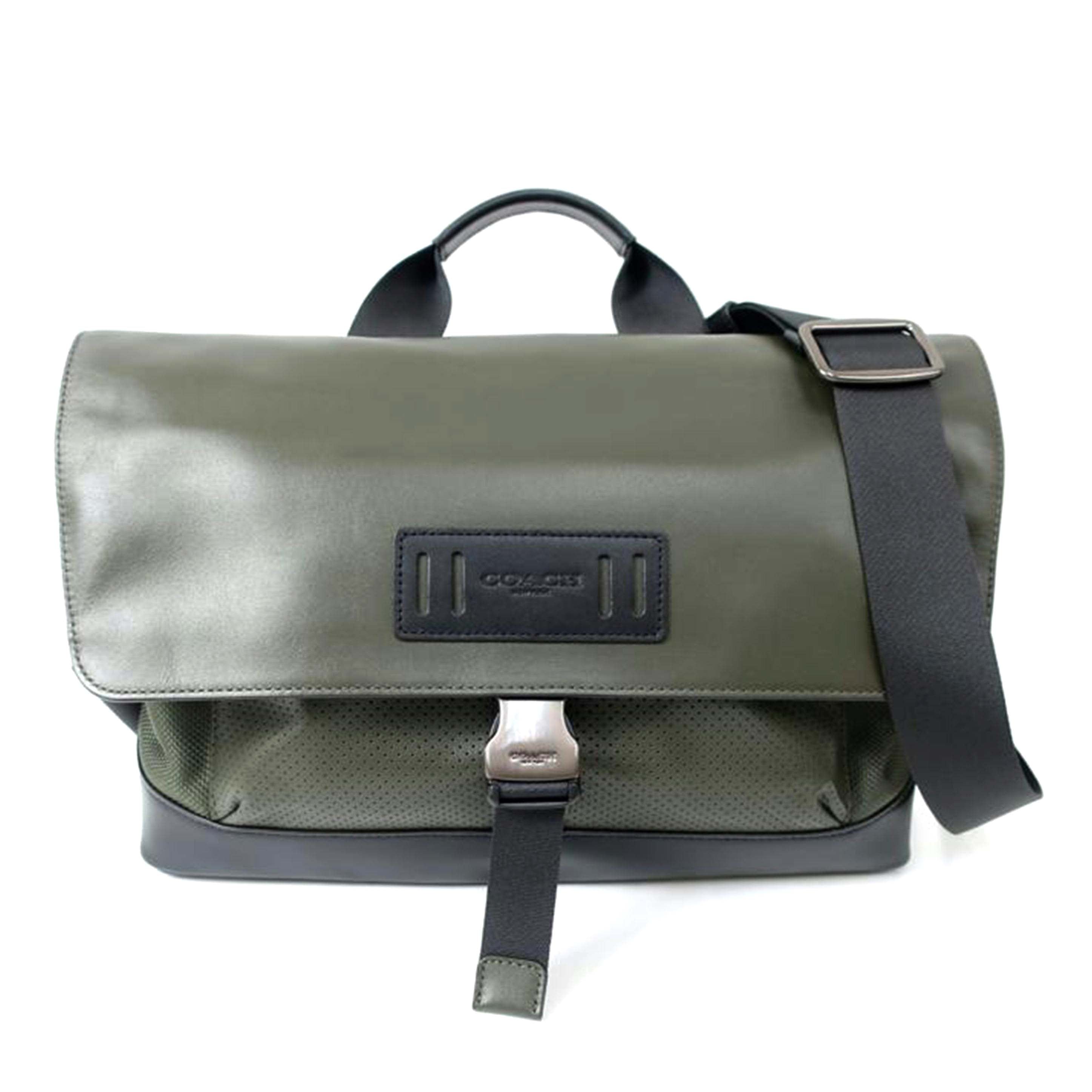 COACH コーチ/テレインバイクバック メッセンジャーパフォレイテッドレ ダークカーキ/F24673//Aランク/65