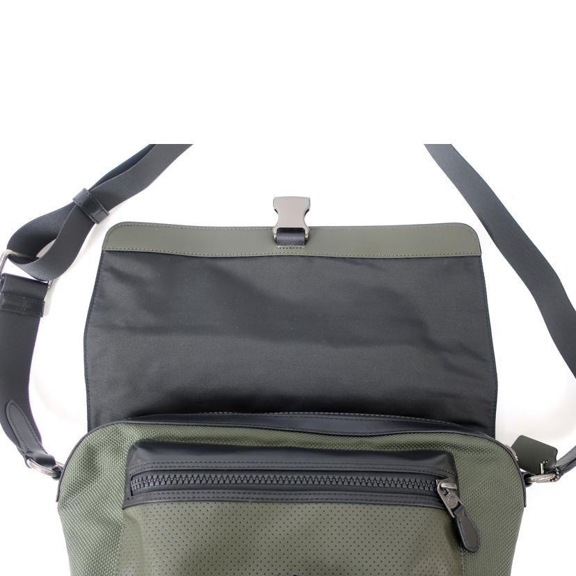COACH コーチ/テレインバイクバック メッセンジャーパフォレイテッドレ ダークカーキ/F24673//Aランク/65