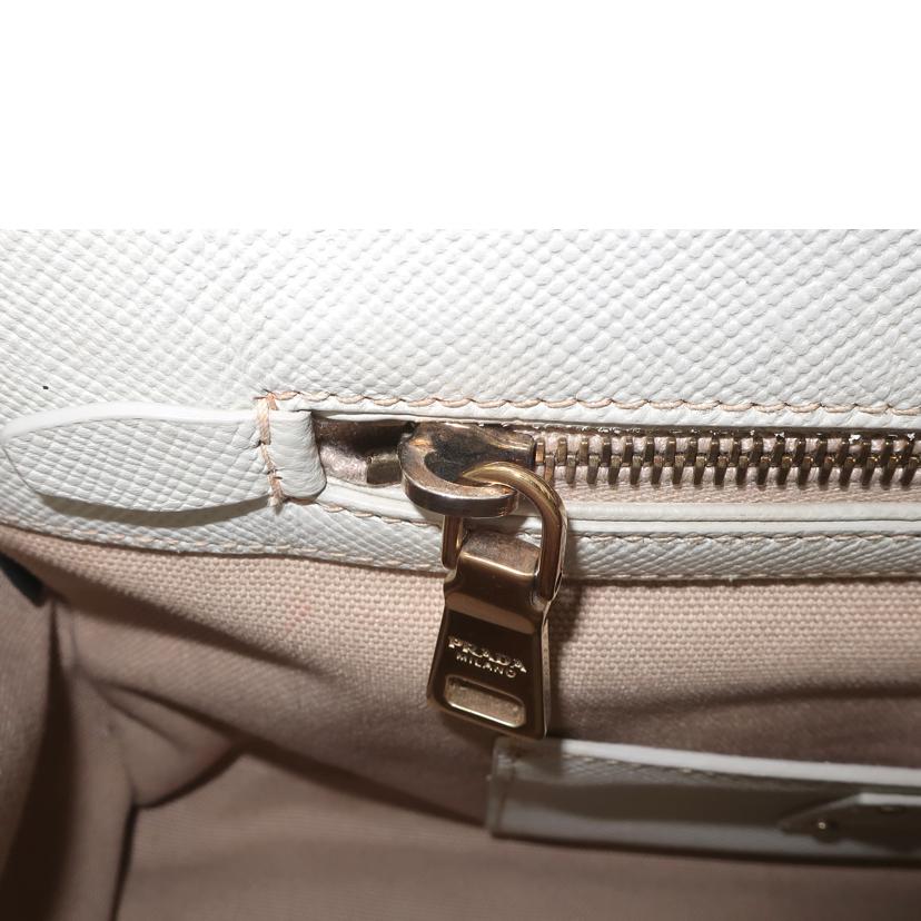 PRADA プラダ/レザーキャンバス2WAYバッグ ショルダー ハンド ホワイト系/BN2595//Bランク/65