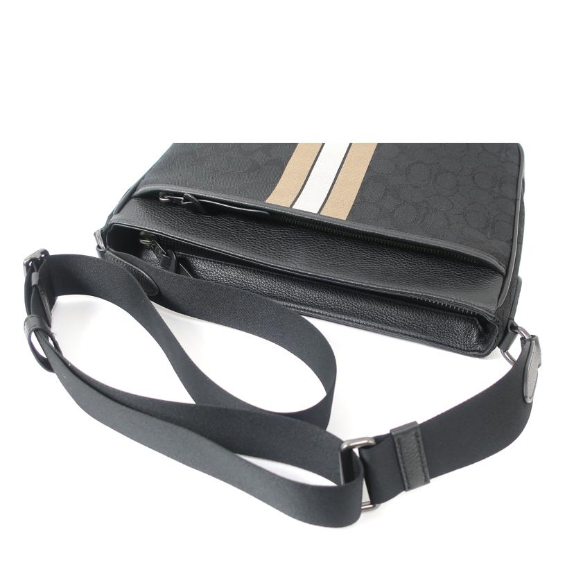 COACH コーチ/トンプソン シグネチャー ジャガード ショルダーバッグ ブラック系/C5291//Aランク/65