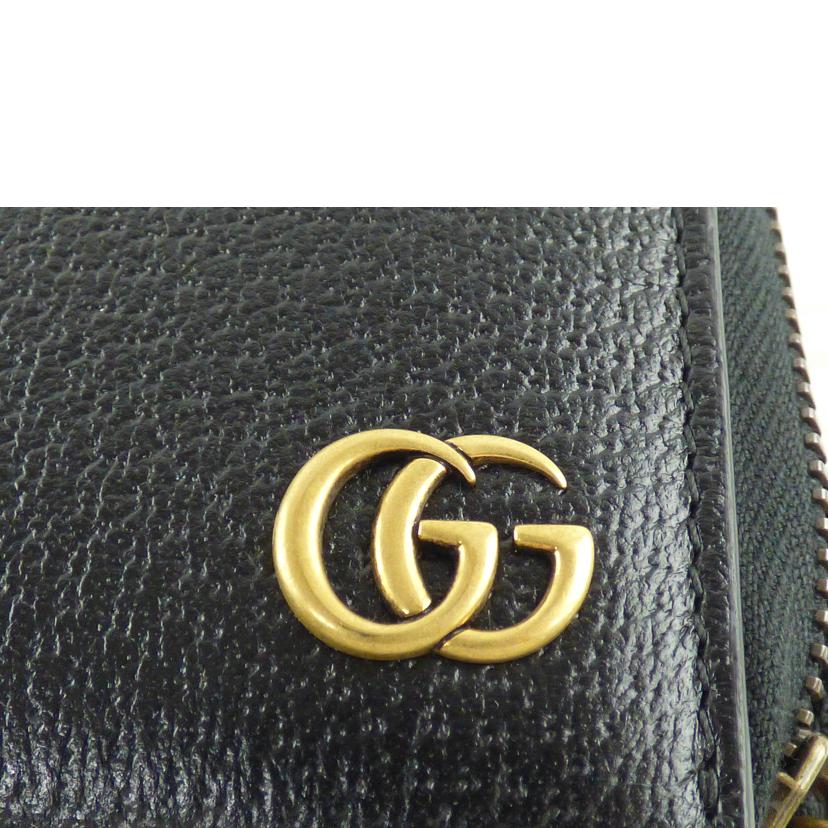 GUCCI グッチ/GGマーモントレザーラウンドファスナー長財布/428736//210*/Aランク/64