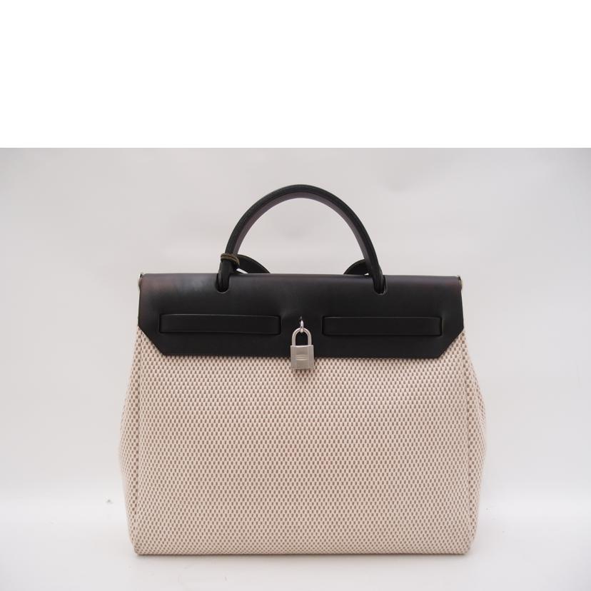 HERMES エルメス 2004年頃製造 ハンド 2WAY ショルダー 肩掛け 黒×白 /エールバックPM/トワルアッシュ/038465CB//H刻印(2004)/ABランク/69