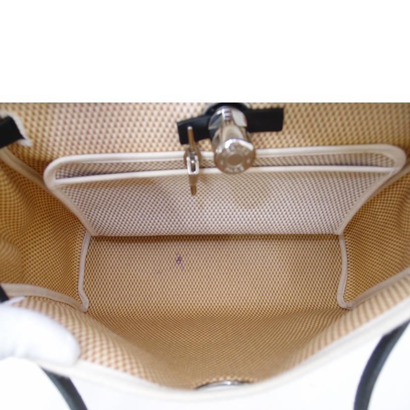 HERMES エルメス 2004年頃製造 ハンド 2WAY ショルダー 肩掛け 黒×白 /エールバックPM/トワルアッシュ/038465CB//H刻印(2004)/ABランク/69