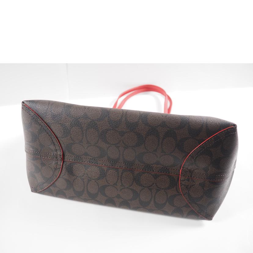 COACH コーチ/シティトートB/シグネチャー リバーシブル/茶x赤/F36658//ABランク/79