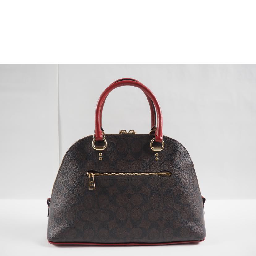 COACH コーチ/ハンドB/シグネチャー ケイティサッチェル/茶x赤/2558//ABランク/79