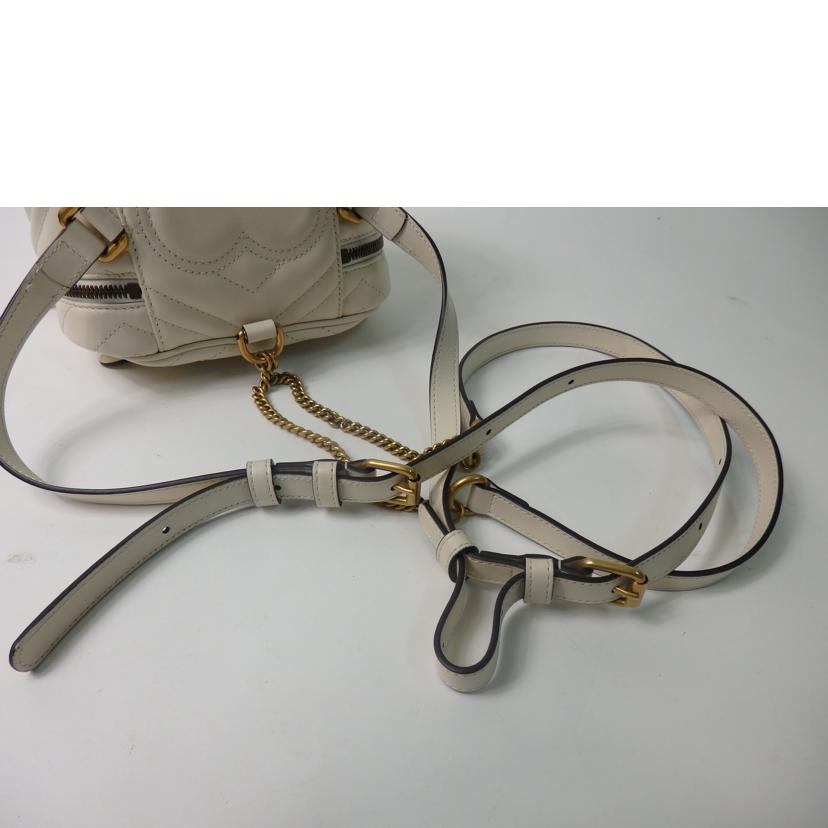 GUCCI グッチ/GGマーモントキルティングミニバックパック/白/598594//2149/Aランク/84