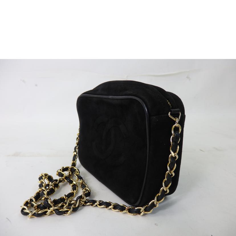 CHANEL シャネル/ココマークフリンジチェーンショルダーバッグ/スエード/黒/ゴールド金具//154****/ABランク/84