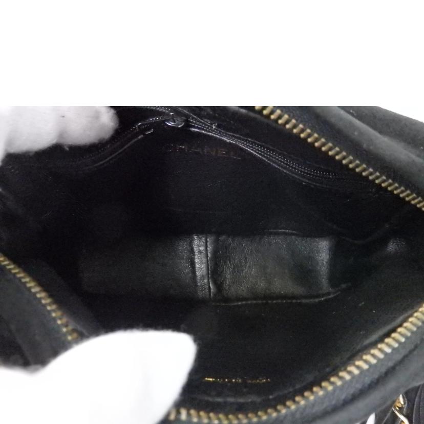 CHANEL シャネル/ココマークフリンジチェーンショルダーバッグ/スエード/黒/ゴールド金具//154****/ABランク/84