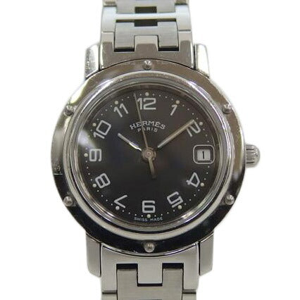 HERMES エルメス/クリッパー/グレー文字盤/クォーツ/CL4.210//1422404/Bランク/82