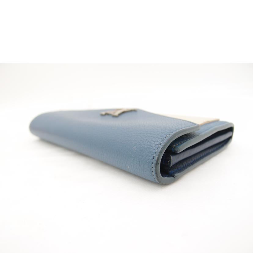 LOUIS VUITTON ルイ・ヴィトン 二つ折り長財布 青 シルバー金具 レディース/ポルトフォイユ・マイロックミー/ブルージーン/M62544//TA1***/ABランク/69