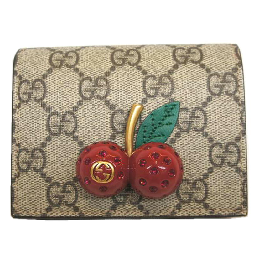 GUCCI グッチ/GGスプリームチェリー/コンパクトウォレット/476050//1147/Aランク/92
