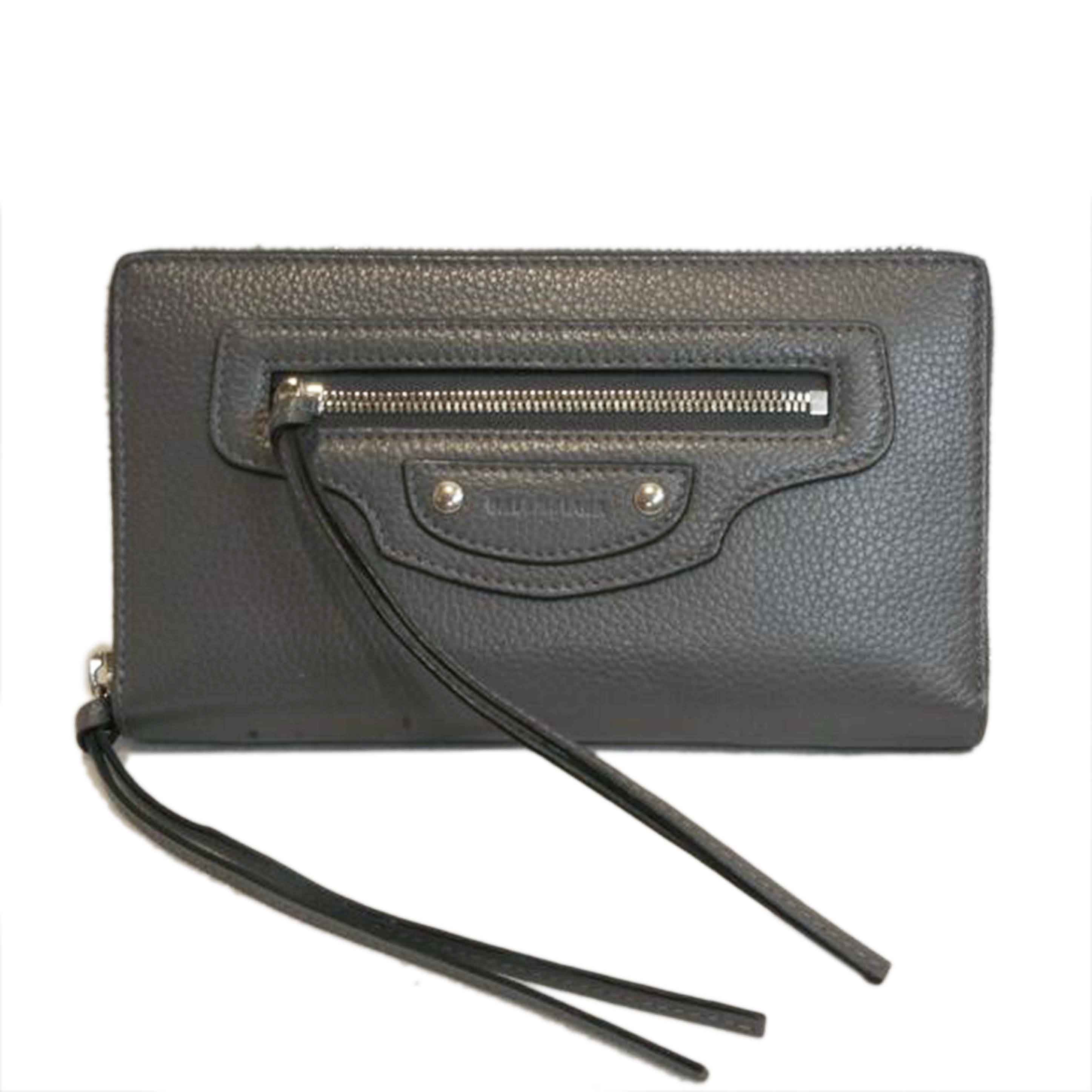 BARENCIAGA バレンシアガ/ラウンドファスナー長財布グレー/640115//ABランク/92