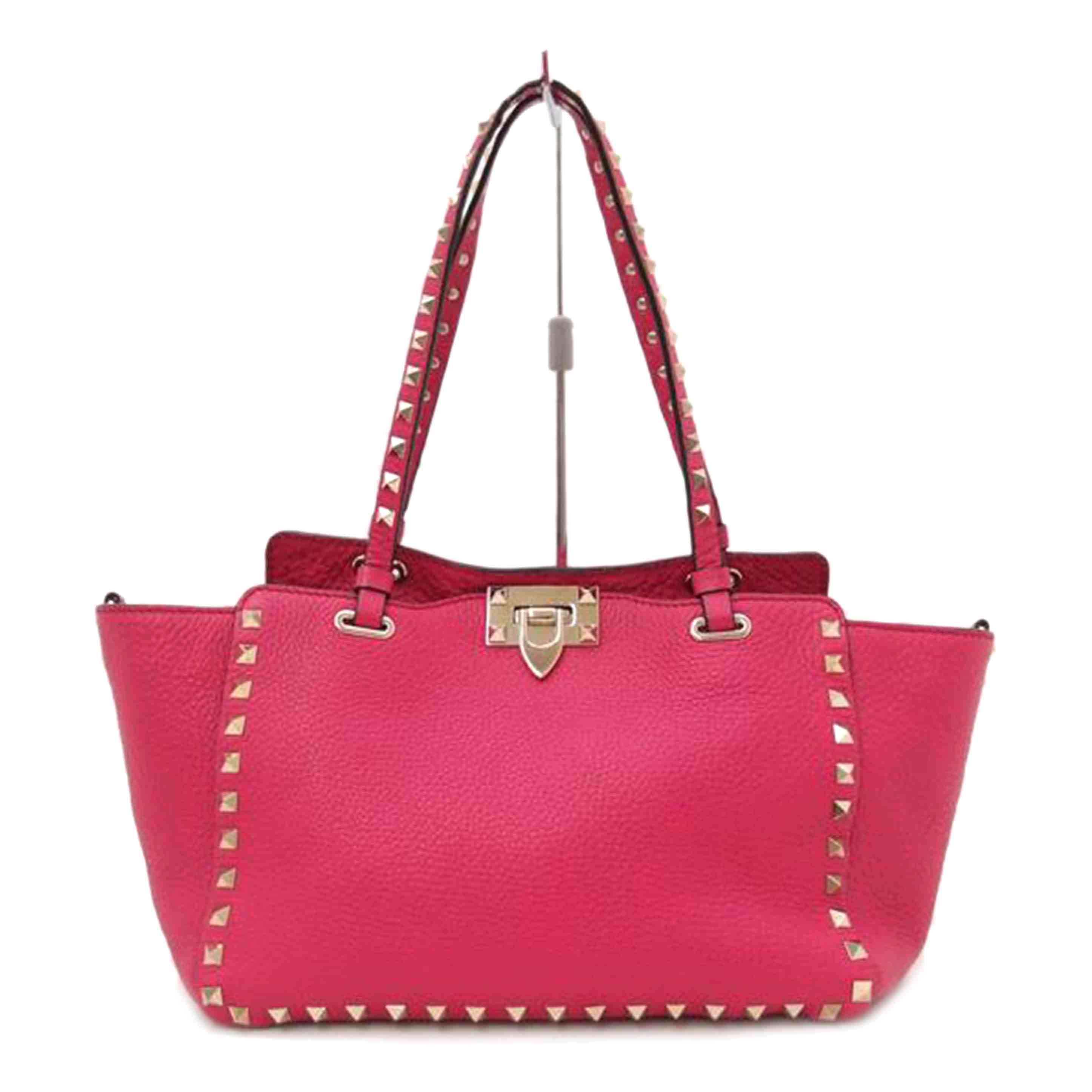 VALENTINO ヴァレンティノガラヴァーニ/ロックスタッズ2wayトート/ピンク/KW2B0037VSF//Aランク/69
