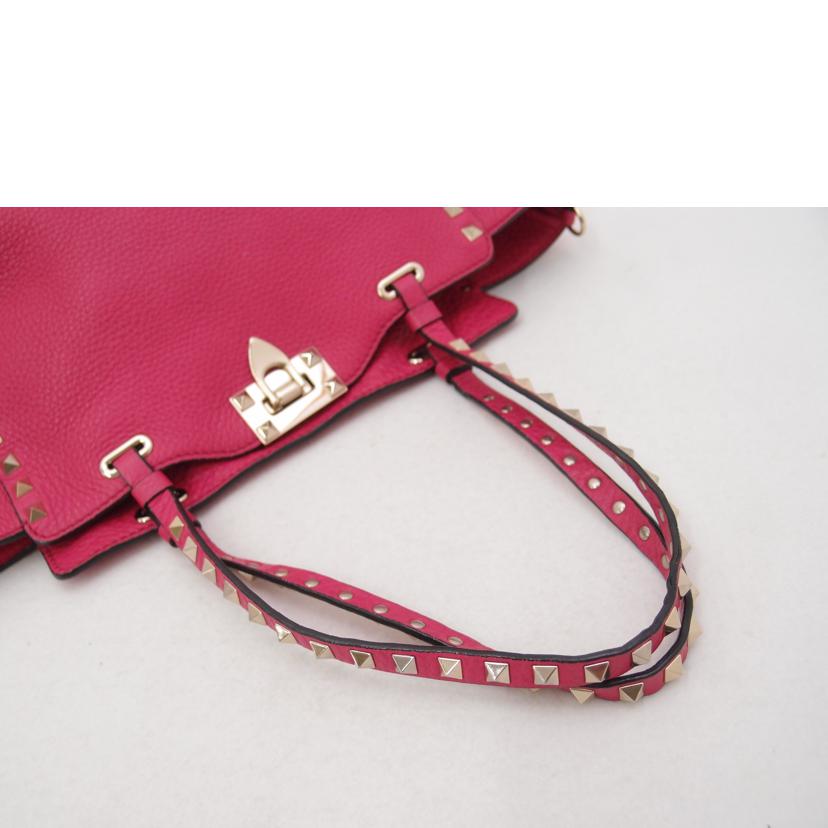 VALENTINO ヴァレンティノガラヴァーニ/ロックスタッズ2wayトート/ピンク/KW2B0037VSF//Aランク/69