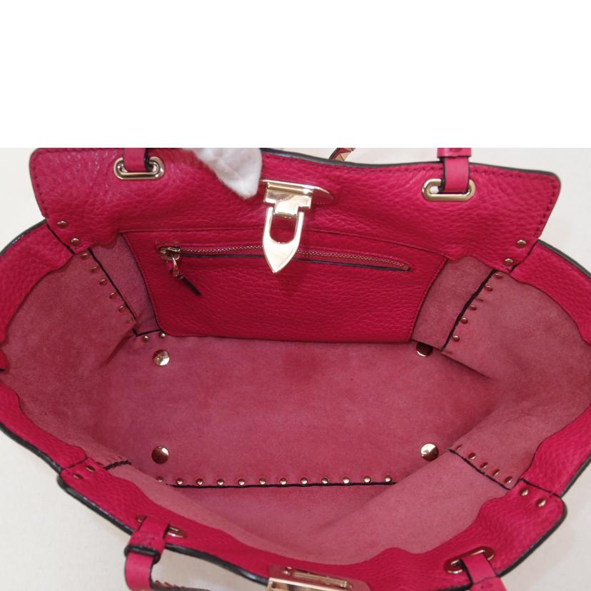 VALENTINO ヴァレンティノガラヴァーニ/ロックスタッズ2wayトート/ピンク/KW2B0037VSF//Aランク/69