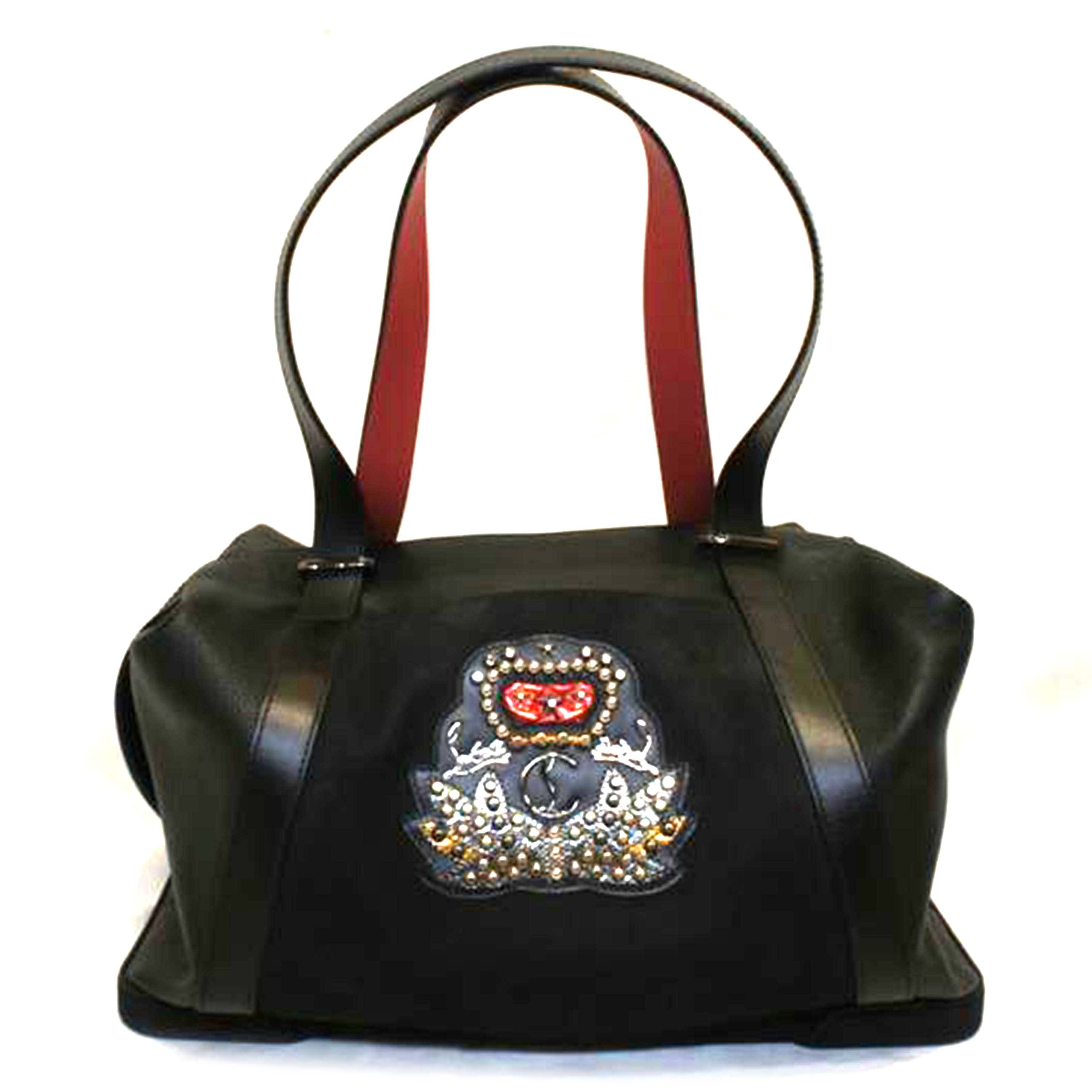 クリスチャンルブタン/ エンブレムレザーボストンバッグバッグDAMON