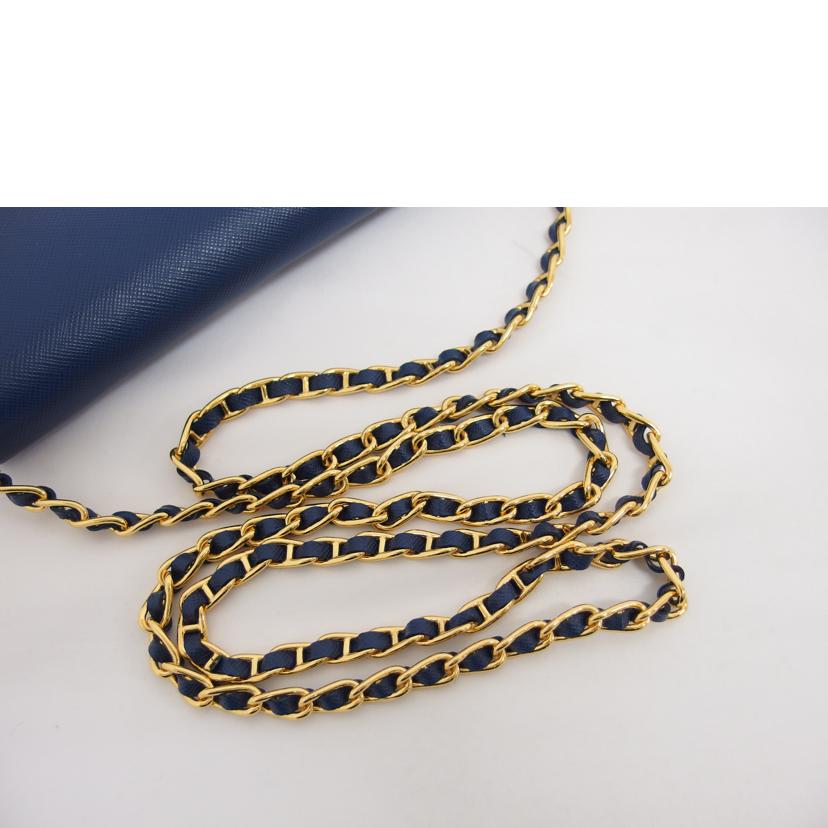 PRADA プラダ 長財布 レザーウォレット/サフィアーノ/チェーンウォレット/ブルー/1M1290//238/Aランク/04