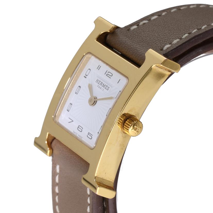HERMES エルメス/Hウォッチ・ドゥブルトゥール/サンビームホワイト/クオーツ/HH1.201//3097949(A刻印)/ABランク/75