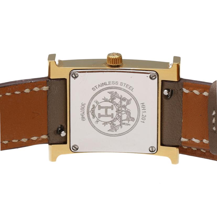 HERMES エルメス/Hウォッチ・ドゥブルトゥール/サンビームホワイト/クオーツ/HH1.201//3097949(A刻印)/ABランク/75