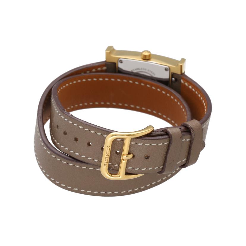 HERMES エルメス/Hウォッチ・ドゥブルトゥール/サンビームホワイト/クオーツ/HH1.201//3097949(A刻印)/ABランク/75