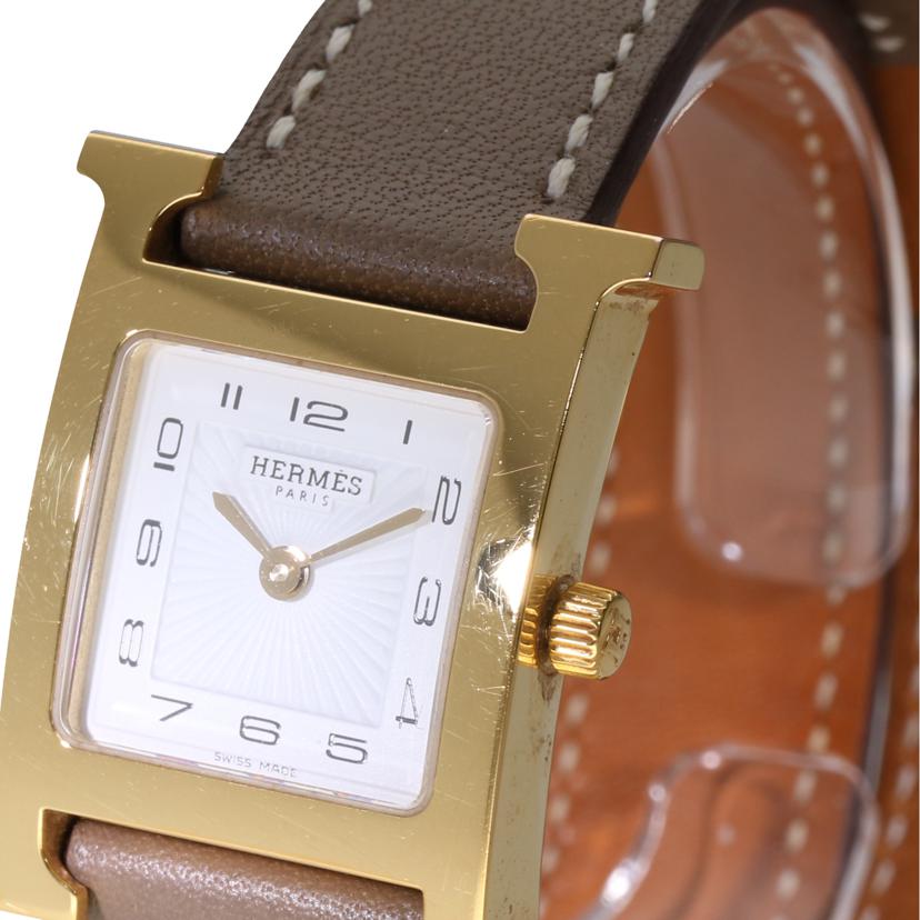 HERMES エルメス/Hウォッチ・ドゥブルトゥール/サンビームホワイト/クオーツ/HH1.201//3097949(A刻印)/ABランク/75