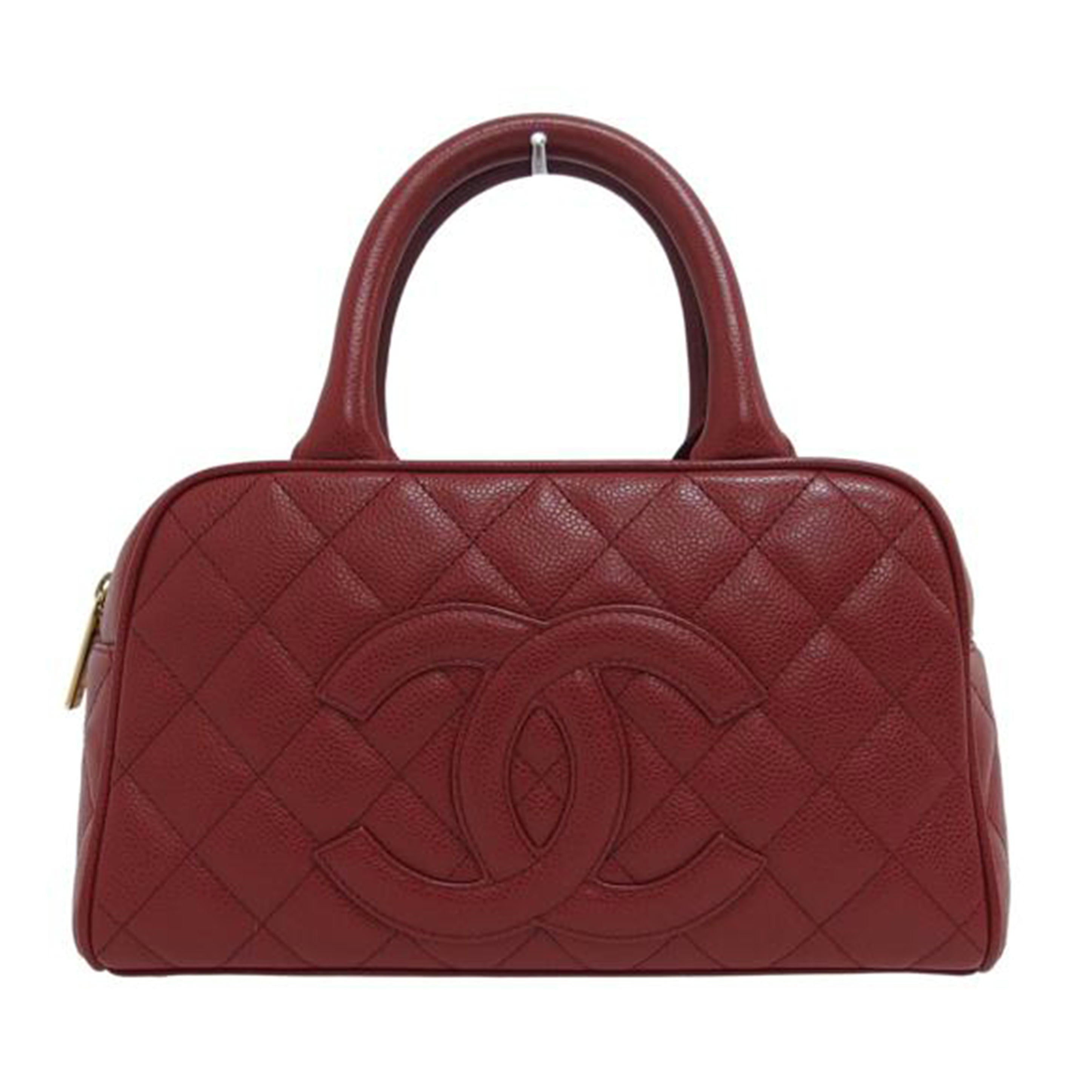 CHANEL シャネル/マトラッセ/キャビアスキン/ミニボストンバッグ/ボルドー/A20996//9091675/ABランク/04