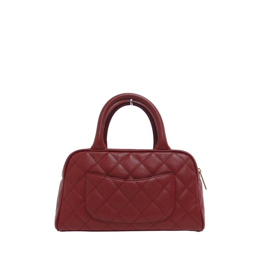 CHANEL シャネル/マトラッセ/キャビアスキン/ミニボストンバッグ/ボルドー/A20996//9091675/ABランク/04