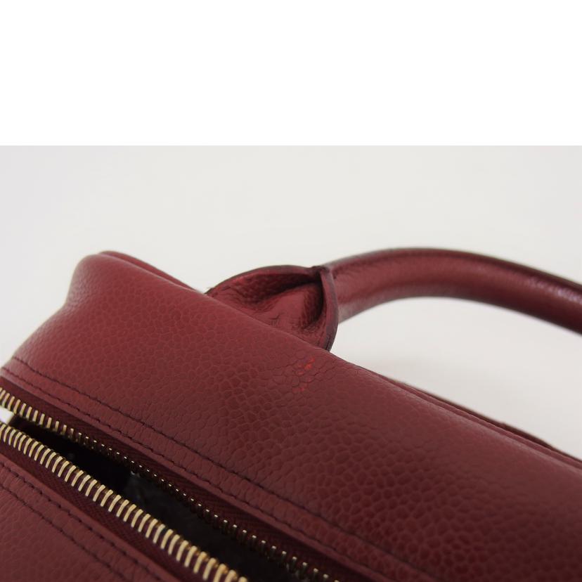 CHANEL シャネル/マトラッセ/キャビアスキン/ミニボストンバッグ/ボルドー/A20996//9091675/ABランク/04