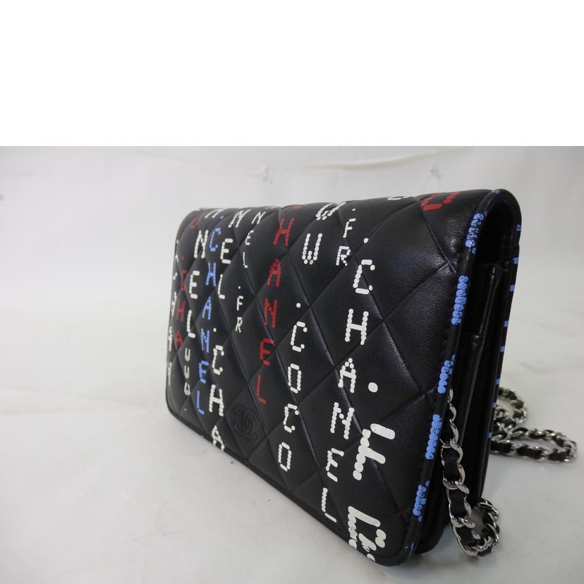 CHANEL シャネル/マトラッセチェーンウォレットショルダーバッグ/タイポグラフィ/ラムスキン//236*****/ABランク/84