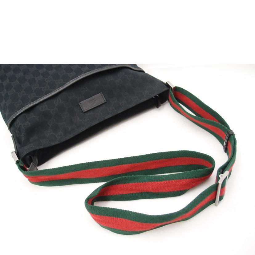 GUCCI グッチ 黒 斜め掛け 肩掛け レディース メンズ/GGキャンバスショルダー/ブラック/189751//213***/Aランク/69