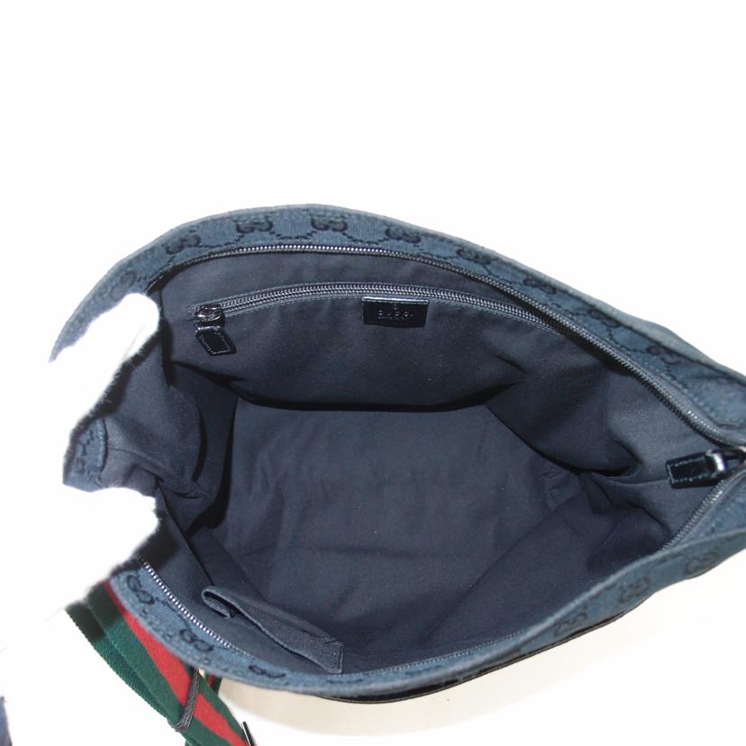 GUCCI グッチ 黒 斜め掛け 肩掛け レディース メンズ/GGキャンバスショルダー/ブラック/189751//213***/Aランク/69
