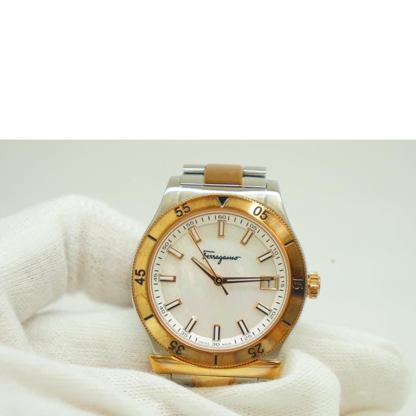 Salvatore Ferragamo フェラガモ/Ferragamホワイトシェル文字盤/FH0040017//Bランク/09