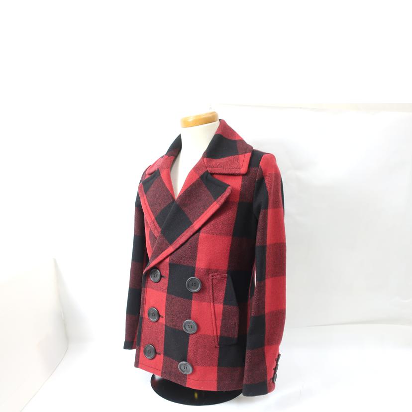 TMT ティー・エム・ティー/バッファロー チェック ペア コート Pコート BAFFALO CHECK PEA COAT red/TJK-F1708//Aランク/65